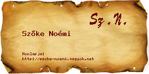 Szőke Noémi névjegykártya
